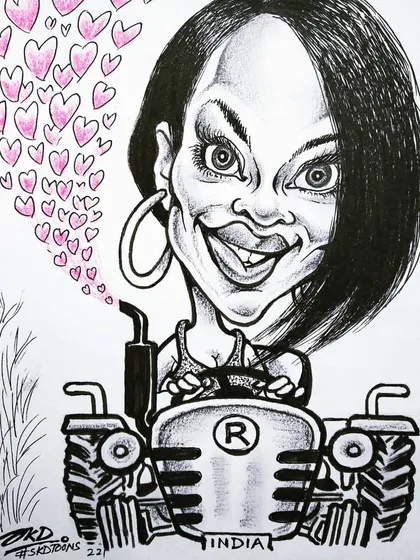 My take on the global music icon Rihanna, imagined as a farmer driving a tractor. Art can also be a commentary on current events.