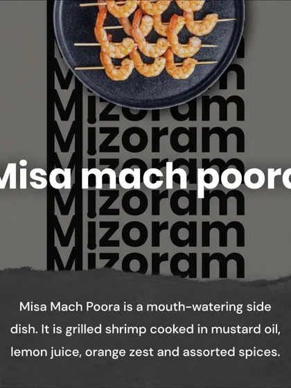 Our final exploration of India's delicacies includes Karnataka's Bisi Bele Bath, Odisha's cheesecake-like Chenna Poda, Meghalaya's pork and rice dish Jadoh, and Mizoram's grilled shrimp Misa Mach Poora.
