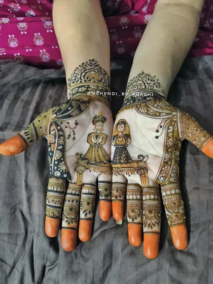 For the Gangaur festival, I created this beautiful depiction of Isar and Gauri. Each figure is drawn with fine lines and careful shading to highlight their traditional attire and serene expressions, making the design a true celebration of the occasion.