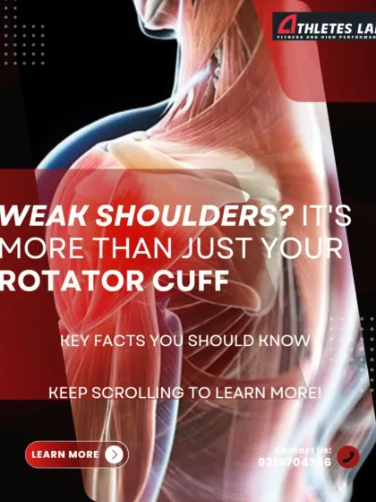Weak shoulders? It's about more than just your rotator cuff. This infographic series breaks down the key components of shoulder health, including the role of the scapula, thoracic spine, and neuromuscular control.