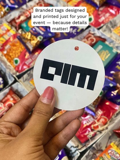 Branded tags designed and printed just for your event, because details matter. This custom tag was created for a corporate summit to ensure consistent branding.