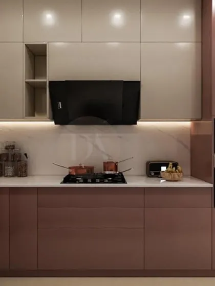 We love experimenting with color in the kitchen. This design uses a beautiful pastel mauve for the cabinets, creating a soft and inviting space that is a refreshing change from typical neutrals.
