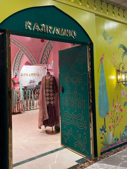 Designers to watch. The Raji Ramniq store is a burst of color and whimsical design. Perfect for a fun mehendi or sangeet outfit.