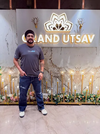 At the Grand Utsav hall for a 1st birthday celebration. It's a joy to be part of these precious family milestones.