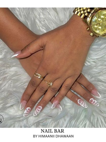 A fun and creative design with white swirls on a clear base, perfect for someone who wants a unique take on a classic.