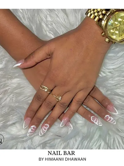 A fun and creative design with white swirls on a clear base, perfect for someone who wants a unique take on a classic.