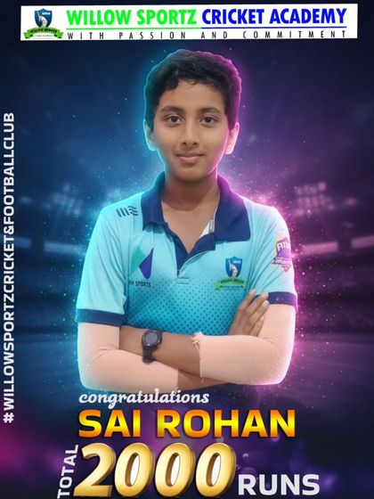 We celebrate Sai Rohan on reaching 2000 career runs. His consistent performance is a result of structured training and regular progress tracking at our academy.