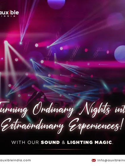 We turn ordinary nights into extraordinary experiences with our sound and lighting magic. The combination of sharp light beams and soft washes of color creates a magical atmosphere for any event.