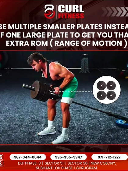 Another landmine row hack: use multiple smaller plates instead of one large one. This increases your range of motion, allowing for a better muscle contraction.