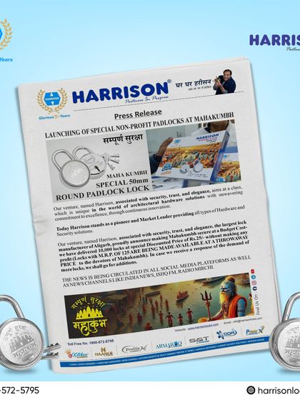 This press release details my special initiative for the Mahakumbh, where I launched non-profit padlocks to provide security for the devotees. It was my way of contributing to this monumental event with a gesture of 'Sampoorna Suraksha'.