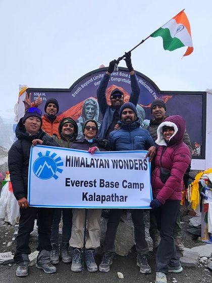 Success on a major trek like Everest Base Camp is a team effort. Here we are with our group, celebrating the achievement together. I help you build the personal fitness so you can be a strong, reliable member of any trekking team you join.