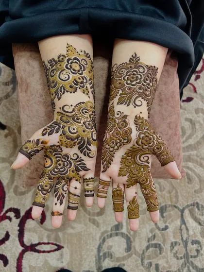 The same floral design from a different angle, showing the beautiful flow of the pattern.