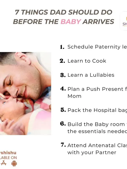 Dads-to-be, here is your checklist. From scheduling paternity leave and learning lullabies to attending antenatal classes with your partner, these seven steps will help you prepare for your baby's arrival and be a supportive partner.