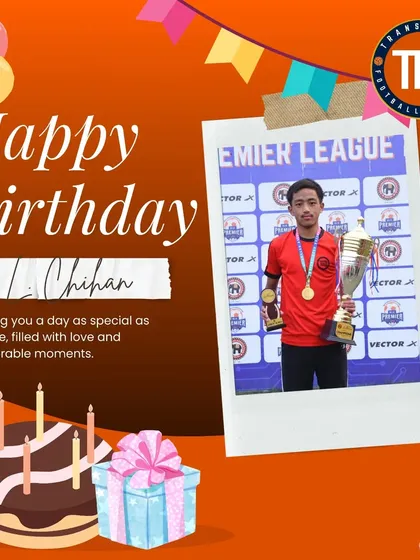Wishing a happy birthday to one of my promising players, L. Chihan. I am committed to celebrating the personal milestones of every member of my academy.
