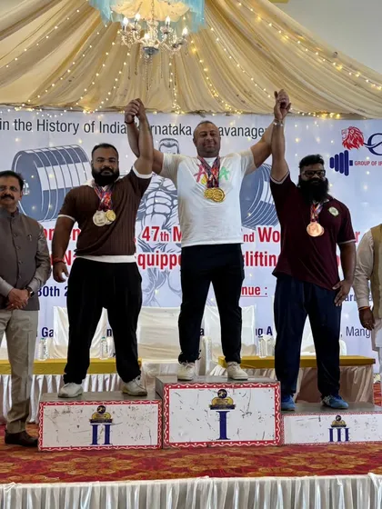 The final result of all the sweat and hard work. Standing on top of the podium at the Senior National Equipped Powerlifting Championship. This is the goal we train for.