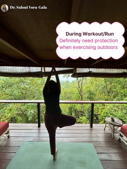 When you're working out or running outdoors, your skin definitely needs protection from the sun. A sweat-resistant sunscreen is a must.