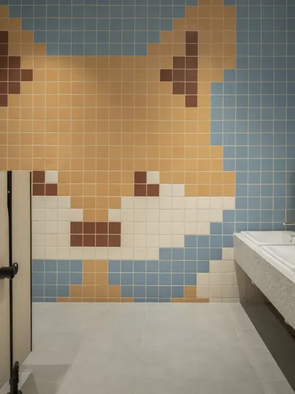 Who says washrooms have to be boring? We brought a sense of playfulness to every corner of the school, including the washrooms, with these custom pixel-art tile murals. Each floor features a different friendly animal, turning a simple space into a delightful surprise.