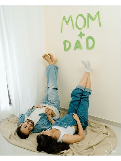 A playful and quirky shot from their "Mom + Dad" announcement session. I love it when couples bring their fun personalities to the shoot!