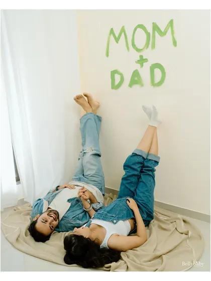 A playful and quirky shot from their "Mom + Dad" announcement session. I love it when couples bring their fun personalities to the shoot!