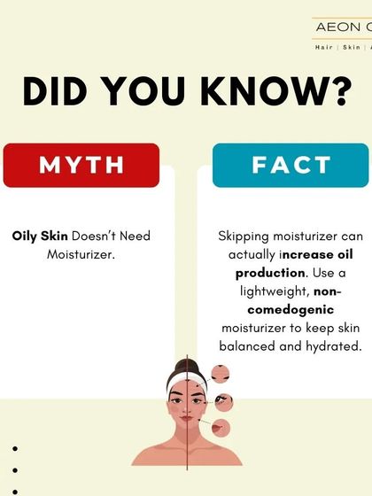 Many people with oily skin believe they don't need a moisturizer. This is a myth. Skipping moisturizer can cause your skin to produce even more oil to compensate. We recommend using a lightweight, non-comedogenic moisturizer to keep oily skin balanced and hydrated.