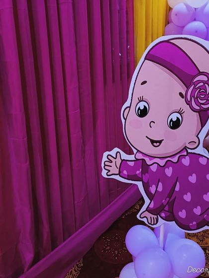 Another adorable baby cutout prop used for a baby shower. These props are perfect for adding personality to the decor and are great for photo opportunities.