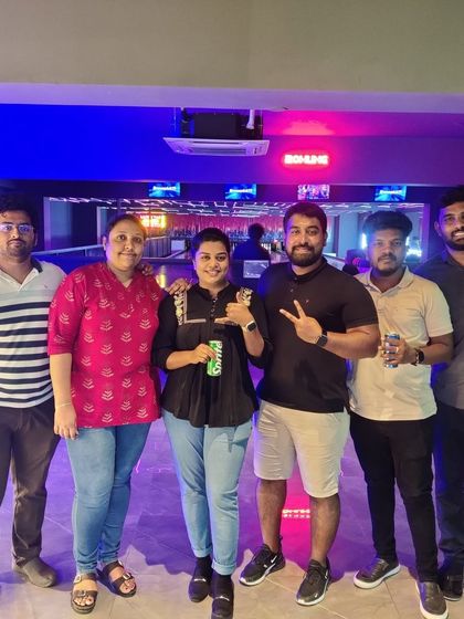 A group of friends enjoying some drinks and good times.