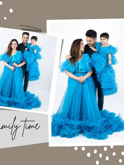 Nothing makes me happier than capturing the whole family's excitement. We styled mom, dad, and the soon-to-be big sister in matching blue outfits for this family maternity session. It’s a beautiful way to remember the time just before your family grows.