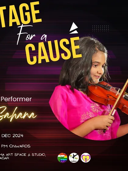 We even have young artists joining our "Stage for a Cause" events! This young violinist is ready to wow the audience with her talent.