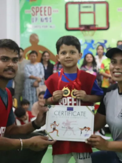 This little champion is loaded with medals. A testament to his fantastic performance in the competition.