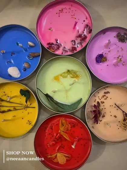 Color your space, calm your soul. Each of our tin candles is hand-poured with love and crafted to match your mood.