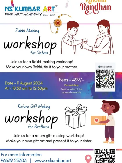 For Raksha Bandhan, we hosted special workshops for siblings. Sisters learned to make their own unique Rakhis, while brothers created handmade gift art, making the festival even more personal and memorable.