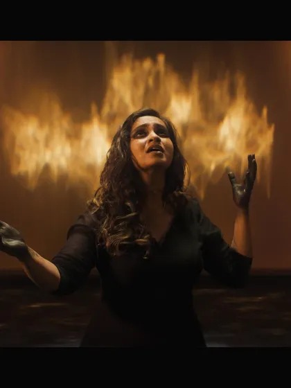 This is a still from the music video for 'Harivaa Jhari', a song about water. My collaborations often extend beyond just audio to create a full visual and artistic experience. I love working with a team to bring a song's story to life through powerful visuals.