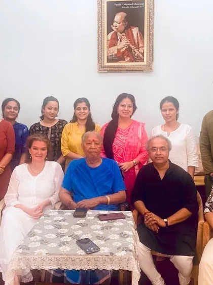 A beautiful evening with the living legend Pt. Hariprasad Chaurasia ji. The love and blessings he gave to our family, especially to Ishaan, were very touching.