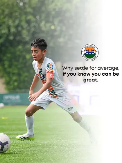 Why settle for average when you can be great? A young player focuses on ball control, a fundamental skill we drill into every athlete at our academy.