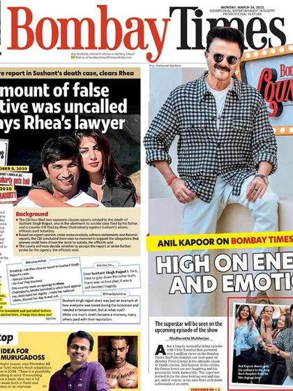 Being featured on the front page of the Bombay Times alongside superstar Anil Kapoor was a true highlight. It's moments like these, at high-profile media events, that reflect the scale and excitement of the functions I am a part of.