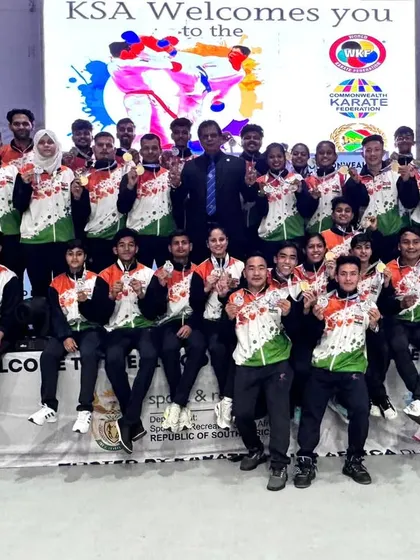This is the result of our collective hard work and dedication. Team India, under the KIO banner, stands proud after being declared the overall champion at the 11th Commonwealth Karate Championship in Durban, South Africa. We secured the top position with 21 Gold, 8 Silver, and 21 Bronze medals.
