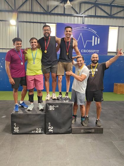 The Rx men's podium finishers at our in-house throwdown. The energy and hustle from everyone who competed was incredible.