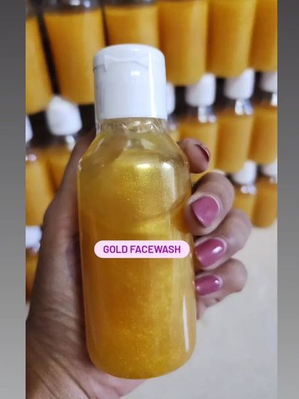 A close-up of my Gold Dust Face Wash, which helps improve skin elasticity and revitalizes the skin, pampering it in the most luxurious way.