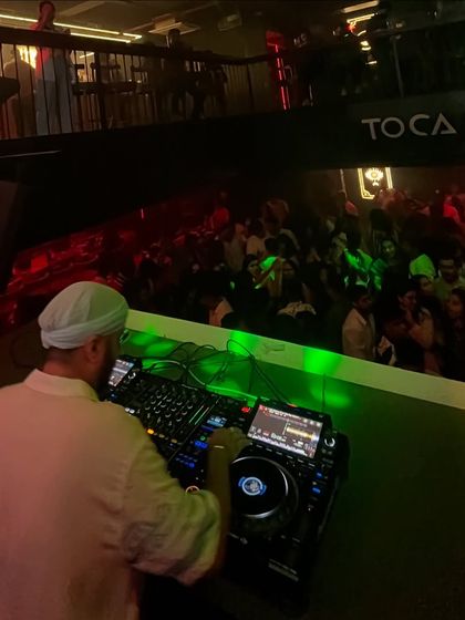 From my perspective at the console, looking out at the energetic crowd at Toca.