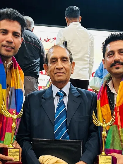 With Dr. A. K. Bansal, Dronacharya Awardee and President of PEFI, after receiving my award. Learning from and standing with such legends is always a humbling experience.
