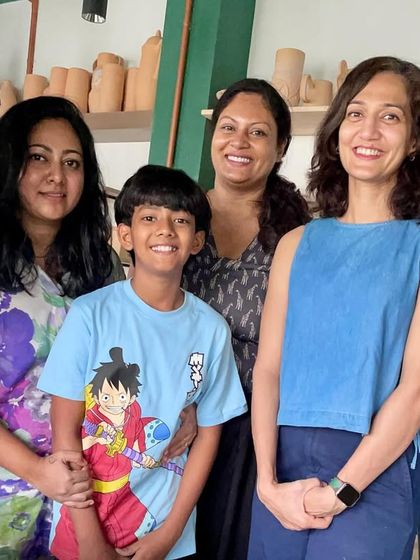 A happy group photo from one of our workshops. The smiles say it all. We've built a wonderful community of friends and fellow potters here at the studio.