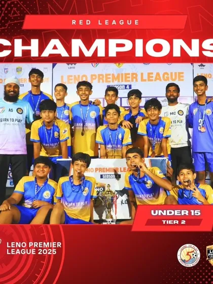 The Under-15 squad are crowned champions of the Red League at the Leno Premier League 2025. A testament to their hard work and team chemistry.