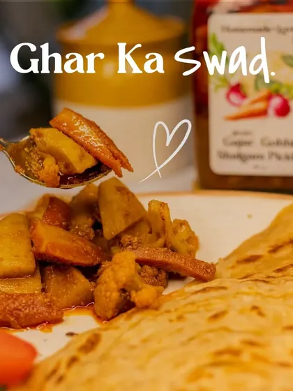 This is what 'Ghar Ka Swad' looks like. Our Gajar Gobhi Shalgam pickle served with a hot paratha is the ultimate winter comfort food, reminding you of home with every bite.