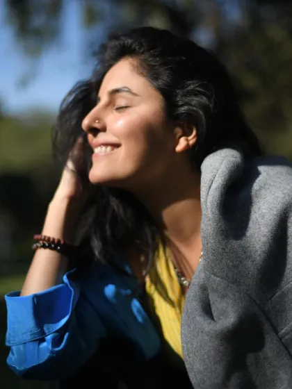Isha Talwar basking in the sunlight. This portrait is all about warmth, natural beauty, and finding peace in a simple moment.