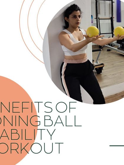 The benefits of a toning ball stability workout. We show how this prop helps with shoulder strengthening and adds a new dimension to your routine.