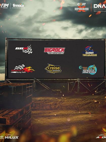 The official team logos for the inaugural Indian Supercross Racing League. We were involved from the very beginning, helping to build the league's brand identity.
