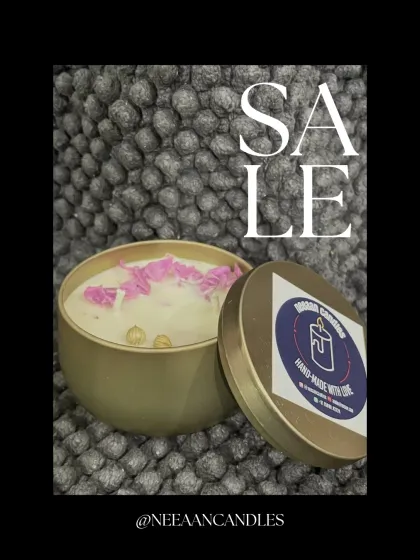 A blend of rose petals, soft soy wax, and peace in a tin. Hand-poured with care to fill your space with calm and warmth.