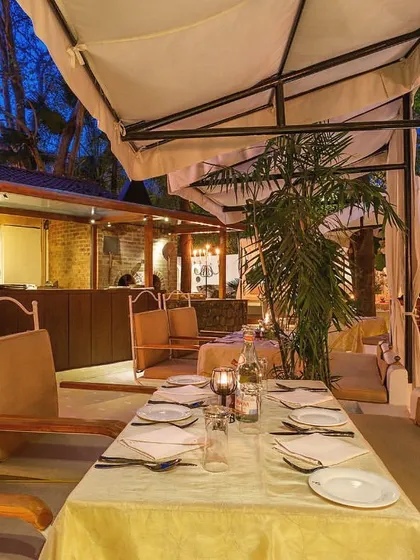 Our terrace seating provides a beautiful vantage point, overlooking the restaurant's romantic setting while you enjoy your meal.