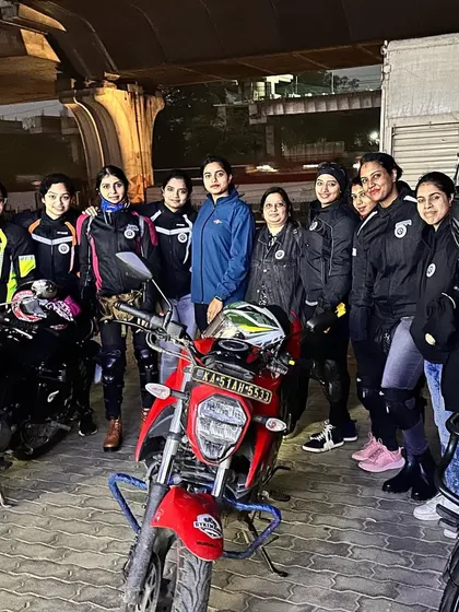 Our riders geared up for a night ride. The adventure doesn't stop when the sun goes down.