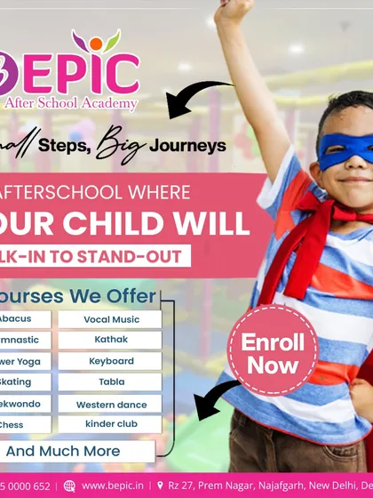 From academics and arts to sports and technology, I offer a diverse range of courses designed to help every child find their passion. This graphic gives you a glimpse of the many opportunities available for your child to walk in and stand out.